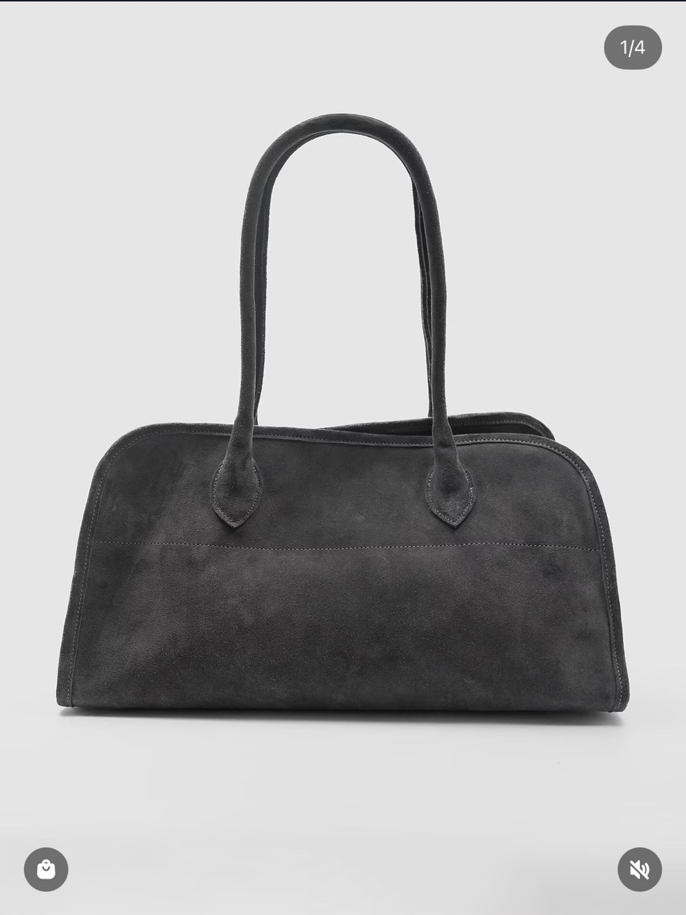 Emmelie Delage HILLARY Graphite Suede Shoulder Bag New